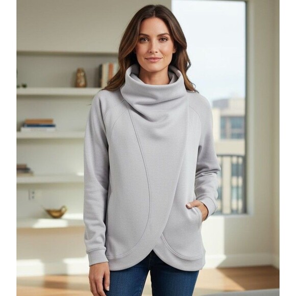 Lululemon Rulu Rally Wrap Lavender Long Sleeve Mock Neck Cardigan Womens Size 6 - Picture 1 of 14